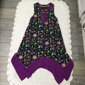 BollyDoll Sleeveless Owl Botanical Print Festival Lounge Dress size M